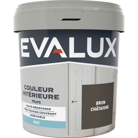 Peinture mur intérieur Mat 0,75 L Marron châtaigne - Evalux - Brico Dépôt