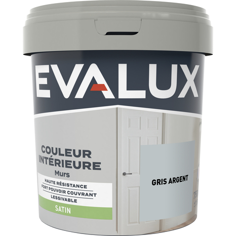 Peinture mur intérieur Satin 0,75 L Gris argent - Evalux - Brico Dépôt