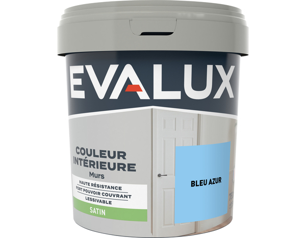 Peinture mur intérieur Satin 0,75 L Bleu azur - Evalux - Brico Dépôt
