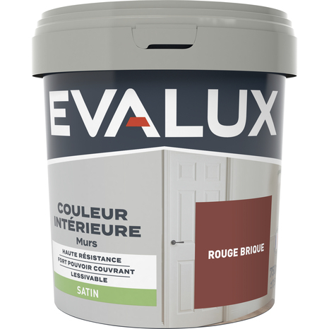 Peinture mur intérieur Satin 0,75 L Rouge brique - Evalux - Brico Dépôt