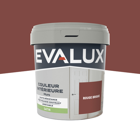 Peinture mur intérieur Satin 0,75 L Rouge brique - Evalux - Brico Dépôt