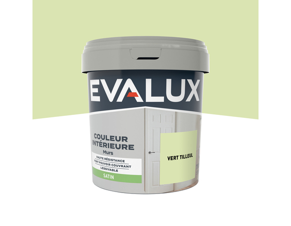 Peinture mur intérieur Satin 0,75 L Vert tilleul - Evalux - Brico Dépôt