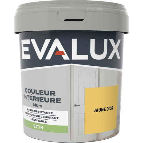 Peinture mur intérieur Satin 0,75 L Jaune d'or - Evalux - Brico Dépôt