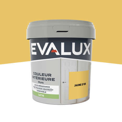 Peinture mur intérieur Satin 0,75 L Jaune d'or - Evalux - Brico Dépôt