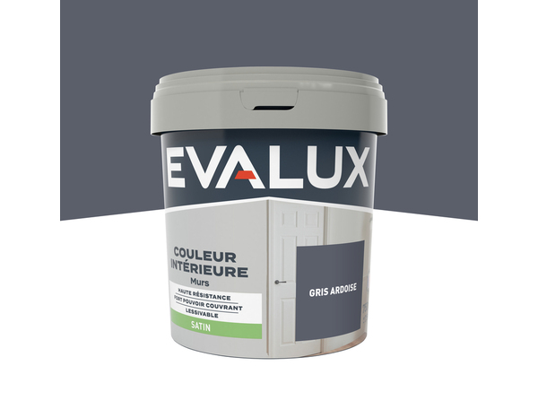 Peinture mur intérieur Satin 0,75 L Gris ardoise - Evalux - Brico Dépôt