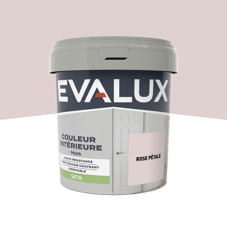 Peinture mur intérieur Satin 0,75 L Rose pétale - Evalux - Brico Dépôt