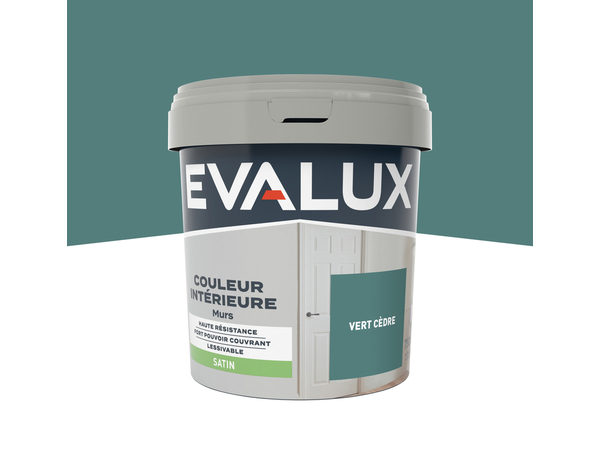 Peinture mur intérieur Satin 0,75 L Vert cèdre - Evalux - Brico Dépôt