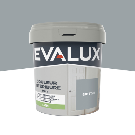 Peinture mur intérieur Satin 0,75 L Gris étain - Evalux - Brico Dépôt