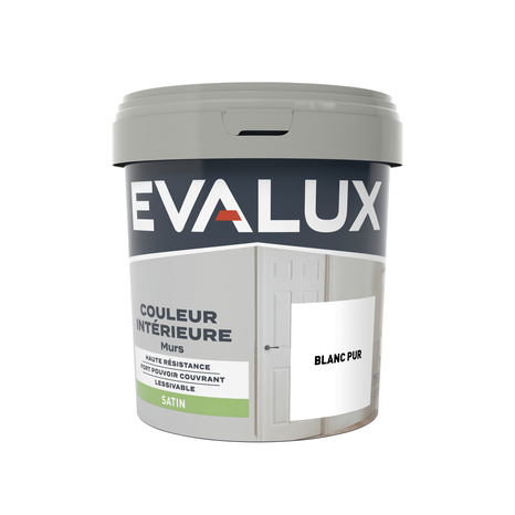 Peinture mur intérieur Satin 0,75 L Blanc pur - Evalux - Brico Dépôt