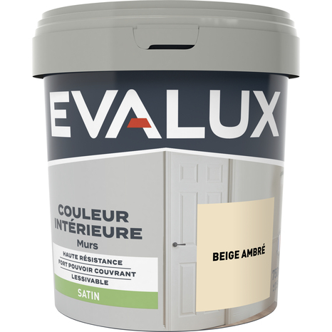 Peinture mur intérieur Satin 0,75 L Beige ambré - Evalux - Brico Dépôt