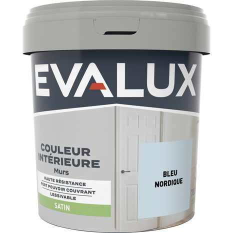 Peinture mur intérieur Satin 0,75 L Bleu nordique - Evalux - Brico Dépôt