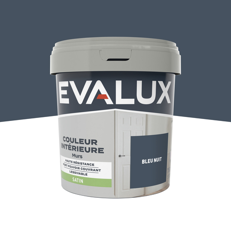 Peinture mur intérieur Satin 0,75 L Bleu nuit - Evalux - Brico Dépôt