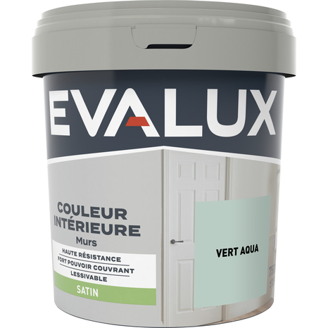 Peinture mur intérieur Satin 0,75 L Vert aqua - Evalux - Brico Dépôt