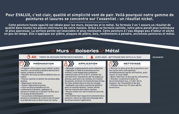 Peinture mur intérieur 2 en 1 Satin 0,75 L Beige calcaire - Evalux - Brico Dépôt