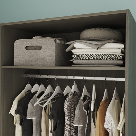 Lot de 2 étagères imitation chêne grisé Homny L. 100 X P. 58 cm - Cooke and Lewis - Brico Dépôt