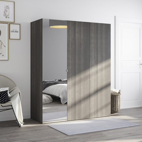 Porte battante imitation chêne grisé Homny H. 187,5 X L. 50 cm. - Cooke and Lewis - Brico Dépôt