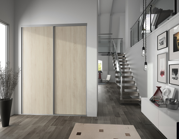 Porte de placard coulissante décor chêne clair "Valla" H. 247,5 x L. 62,2 cm - Cooke and Lewis - Brico Dépôt