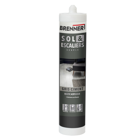 Joint finition parquet gris 280 ml - Brenner - Brico Dépôt