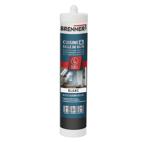 Mastic anti-moisissures blanc 280 ml - Brenner - Brico Dépôt