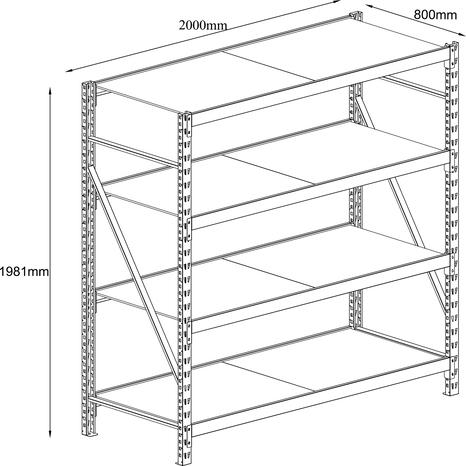 Étagère bois/métal 4 tablettes noir 198x200x80 cm charge 2000 kg - Cooke and Lewis - Brico Dépôt