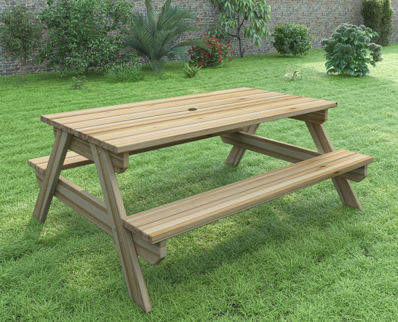 Table pique nique en bois, forestière, 200x75 cm, achat/vente pas cher