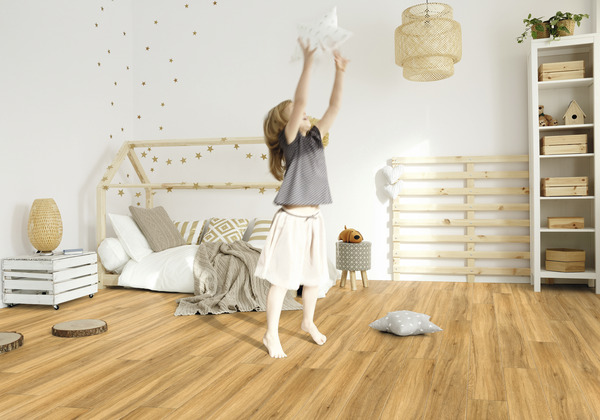 Lame PVC clipsable "Angora Fauve"  l. 21 x L. 123 cm x Ép. 4 mm - Gerflor - Brico Dépôt