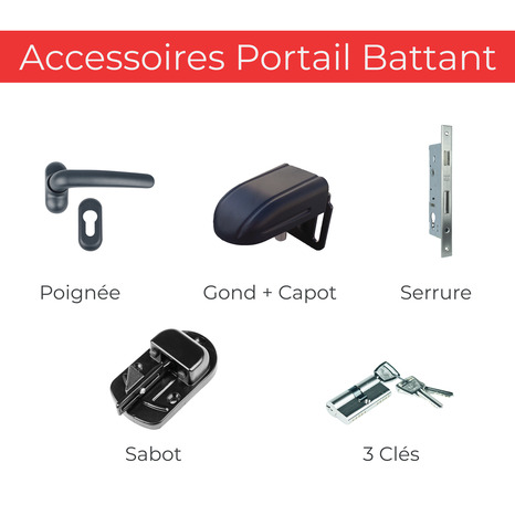 Portail battant aluminium "sillano" gris - l. 3,5 m - Brico Dépôt