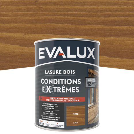 Lasure bois extérieur teck 0,75 L  - satin - Evalux - Brico Dépôt