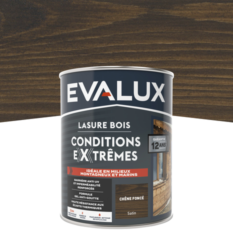 Lasure chêne foncé 0,75 L - satin - Evalux - Brico Dépôt