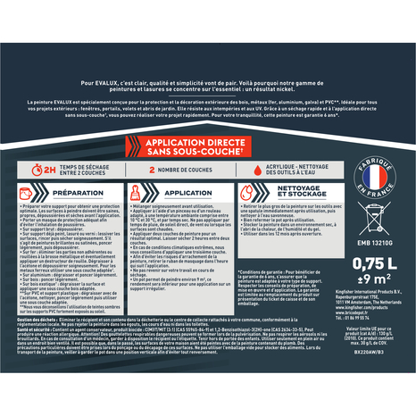 Peinture extérieure Satin multi supports 0,75 L rose pâle - Evalux - Brico Dépôt