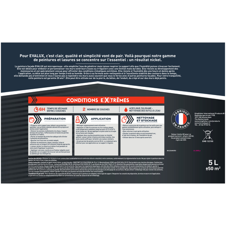 Peinture façade extrême 5 L gris foncé mat - Evalux - Brico Dépôt