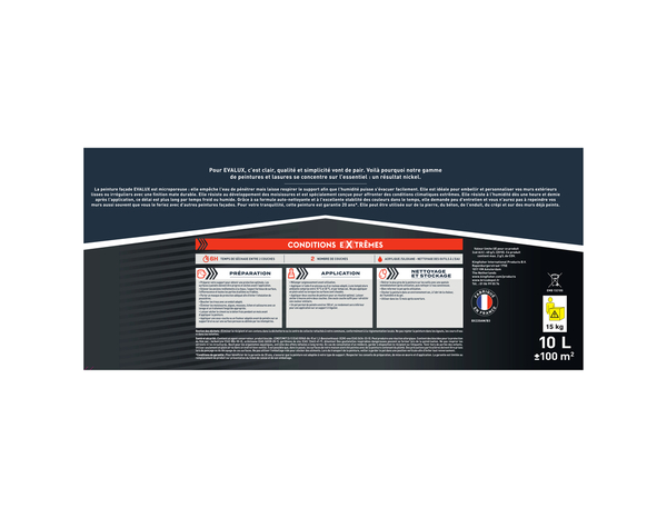 Peinture façade extrême 10 L blanc mat - Evalux - Brico Dépôt