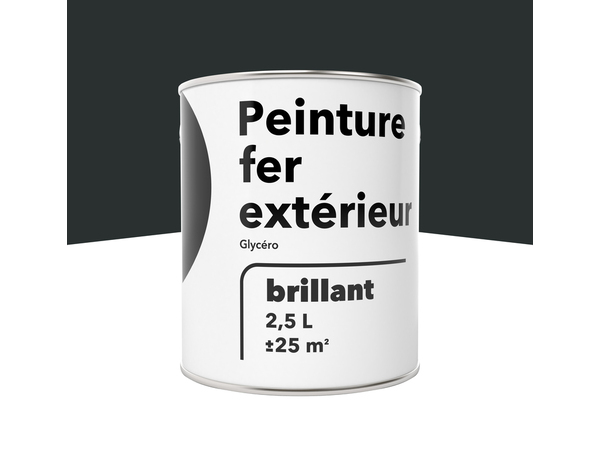 Peinture extérieur métal 2,5 L noir brillant glycero - Brico Dépôt