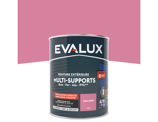 Peinture extérieure Satin multi supports 0,75 L rose pâle - Evalux - Brico Dépôt