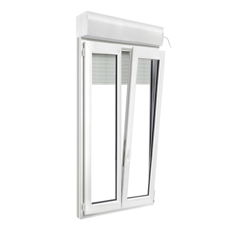 Fenêtre PVC blanc oscillo-battante 2 vantaux + volet roulant h.175 x l.100 cm - GoodHome - Brico Dépôt
