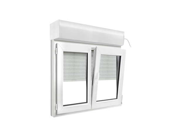 Fenêtre PVC blanc oscillo-battante 2 vantaux + volet roulant h.95 x l.100 cm - GoodHome - Brico Dépôt
