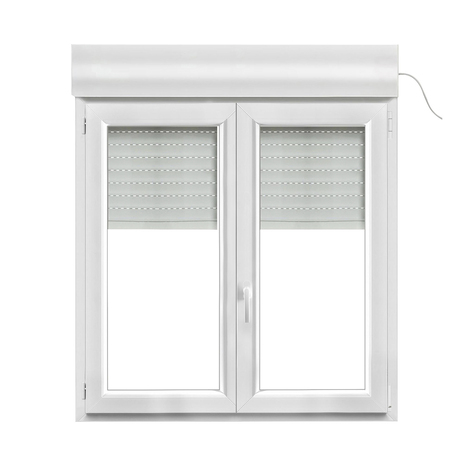 Fenêtre PVC blanc oscillo-battante 2 vantaux + volet roulant h.125 x l.120 cm - GoodHome - Brico Dépôt