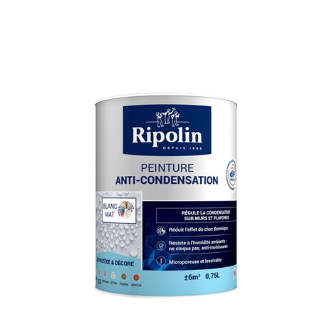 Peinture anti-condensation intérieur mat blanc 0,75L - Ripolin - Brico Dépôt
