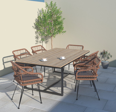 Fauteuil imitation osier "Halesio" - Marque BLOOMA - Brico Dépôt