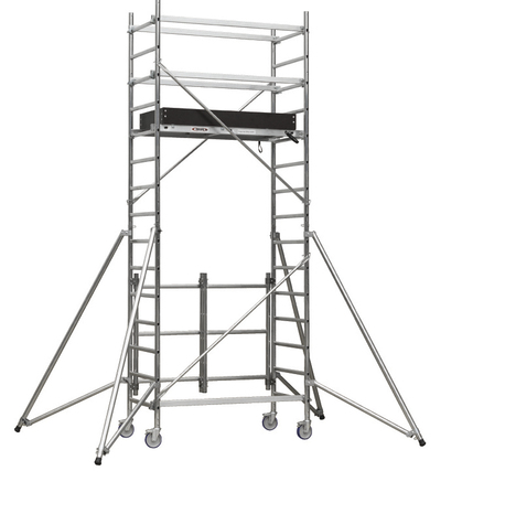 Echafaudage aluminium pliant hauteur travail 5 mètres - Europa - Brico Dépôt