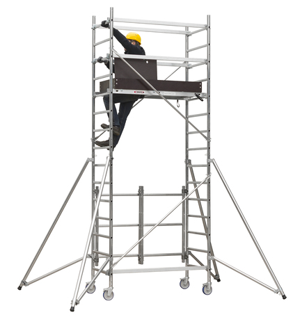 Echafaudage aluminium pliant hauteur travail 2,70 mètres - Europa - Brico Dépôt