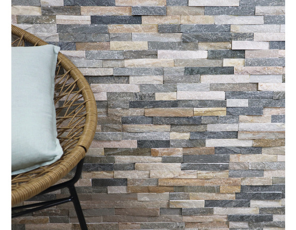 Parement pierre naturelle "Caracas" - 10 x 40 cm - Brico Dépôt