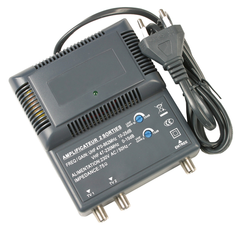 Amplificateur blindé TNT 2S «F» 5G - Optex - Brico Dépôt