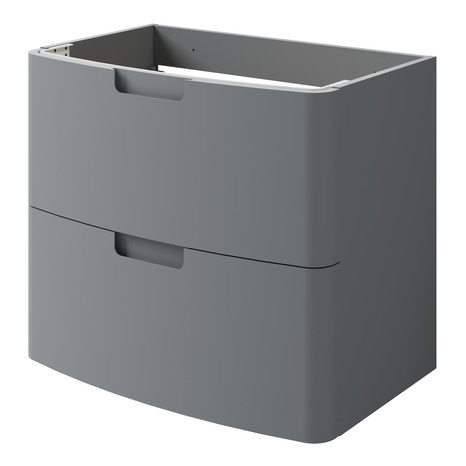 Meuble sous vasque 2 tiroirs Gris "Himalia" L. 70 x H. 60 x P. 45 cm - GoodHome - Brico Dépôt