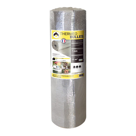 Isolant mince Multiusage Bulle thermo réflecteur 1,2 x 12,5m, EP. 7 mm - THERMEO - Brico Dépôt
