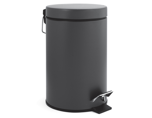 Poubelle à pédale "Lady" grise 3L - H. 26 cm x l. 17 cm - Brico Dépôt