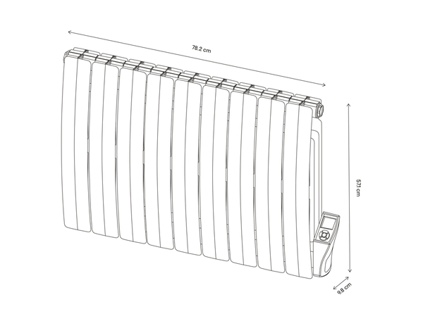 Radiateur galbé à inertie fluide "Vlada" - 1 500 W - Brico Dépôt