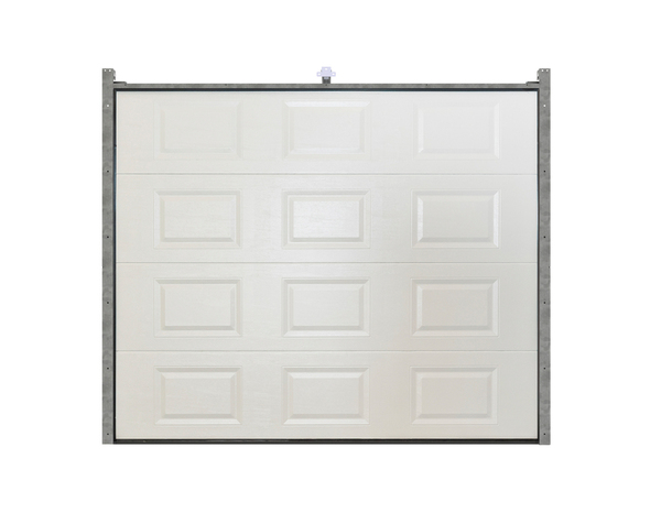 Porte de garage sectionnelle motorisée - Blanche - 200 x 240 cm - Brico Dépôt