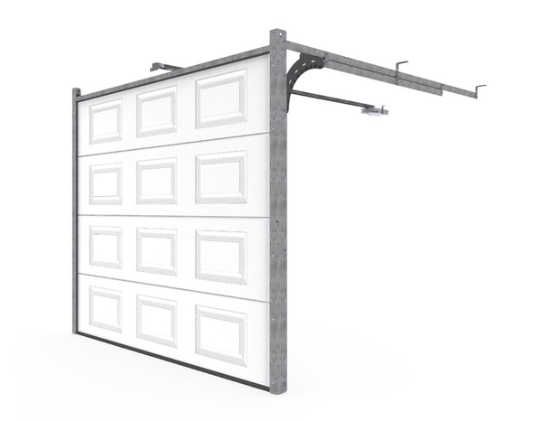 Porte de garage sectionnelle motorisée - Blanche - 200 x 240 cm - Brico Dépôt