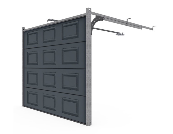 Porte de garage sectionnelle motorisée - Grise - 200 x 240 cm - Brico Dépôt